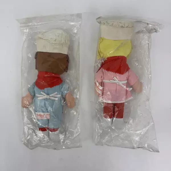 Set of 2 Vintage Knickebocker Campbell's Soup Campbell Kids Cloth Dolls 11"
