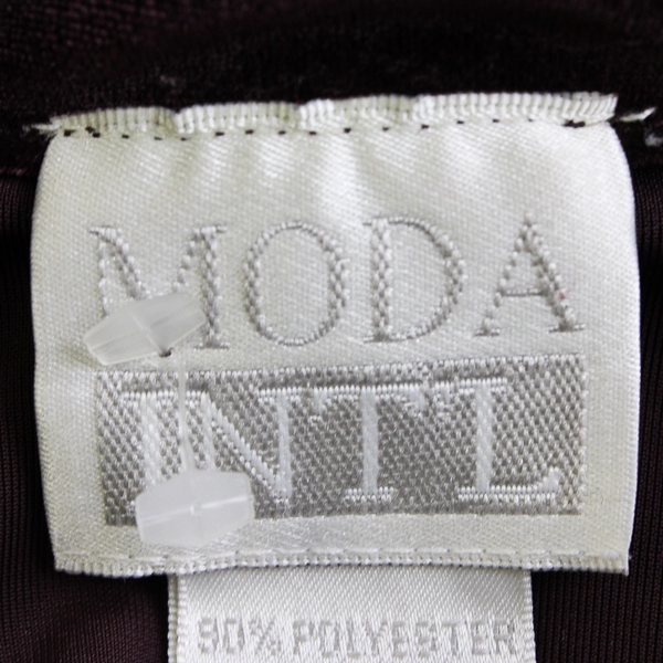 Moda International Dark Burgundy Velvet Zip-Up Women's Medium