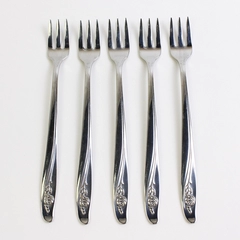 Lot Of 5 Oneida Silver Roseanne (Stainless) Flatware Cocktail Forks 5.75" 