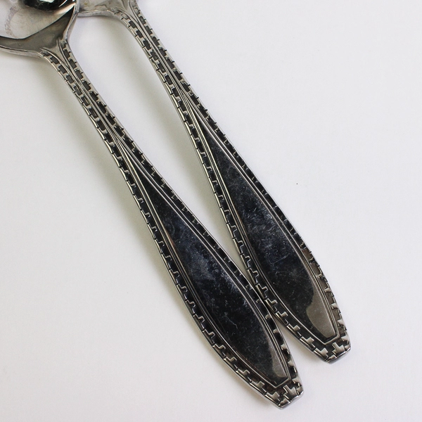 Set of 2 Oneida Savoy Stainless 18/10 Serving Fork Slotted Serving Spoon 