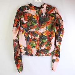 H&M Multicolor Floral Print Long-Sleeve Blouse Women's Size 14