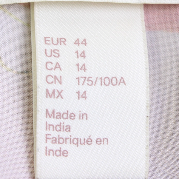 H&M Multicolor Floral Print Long-Sleeve Blouse Women's Size 14