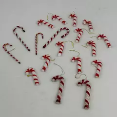 Lot of 18 Plastic Candy Cane Christmas Ornaments