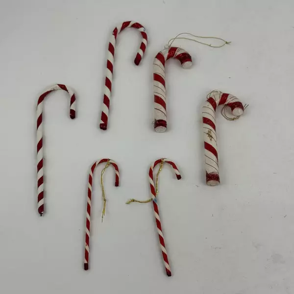 Lot of 18 Plastic Candy Cane Christmas Ornaments