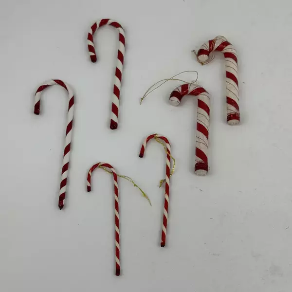 Lot of 18 Plastic Candy Cane Christmas Ornaments