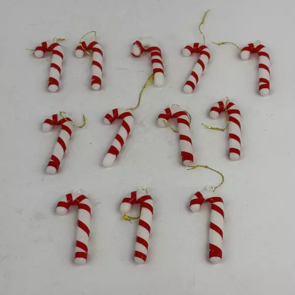 Lot of 18 Plastic Candy Cane Christmas Ornaments