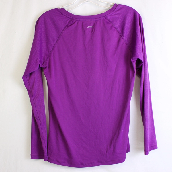 Jockey Performance Purple Long-Sleeve V-Neck Athletic Shirt Women's Medium