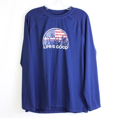 NWT Life Is Good Navy Blue Long-Sleeve Rash Guard Men's Size Medium