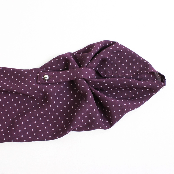 Lily White Polka Dot Plum Purple Blouse Women's Size Medium