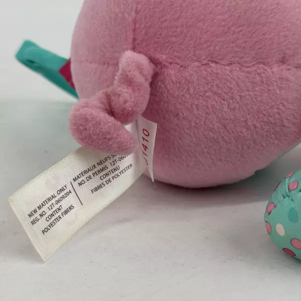 Kids II Inc Bright Starts Piglet Plush Baby Toy With Plastic Teething Rings