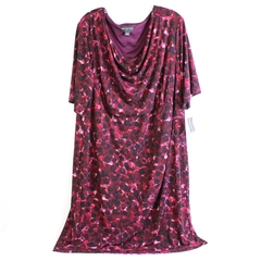 NWT Connected Apparel Red and Purple Half-Sleeve Dress Women's Size 24W