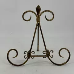 Brass Fleur de Lis Table Top Easel Plate/Picture Display Stand