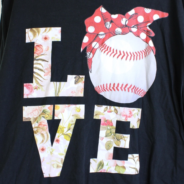 Port & Company Baseball Love Themed T-Shirt Women's Size 2XL