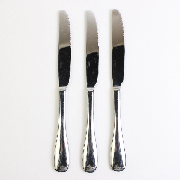 Lot of 3 Oneida Voss Stainless Steel Dinner Knives 9.5"