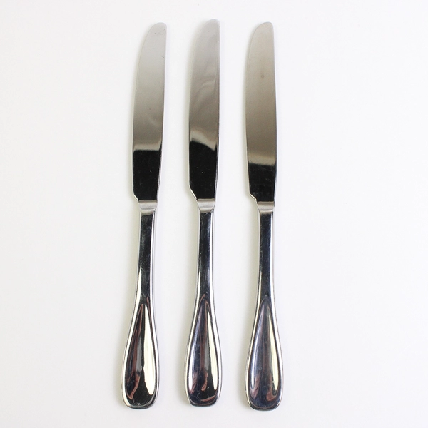 Lot of 3 Oneida Voss Stainless Steel Dinner Knives 9.5"