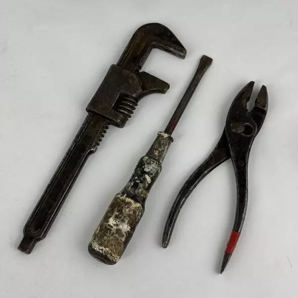 Vintage Ford Model A Tools - Monkey Wrench No Script Pliers Screwdriver