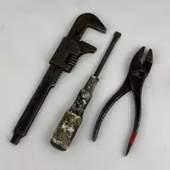 Vintage Ford Model A Tools - Monkey Wrench No Script Pliers Screwdriver