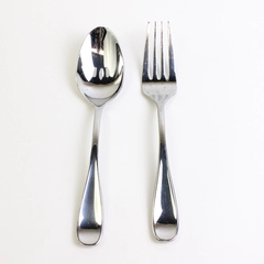 Set of 2 Oneida Voss Serve Ware Stainless Slotted Spoon Serving Fork 8.75"