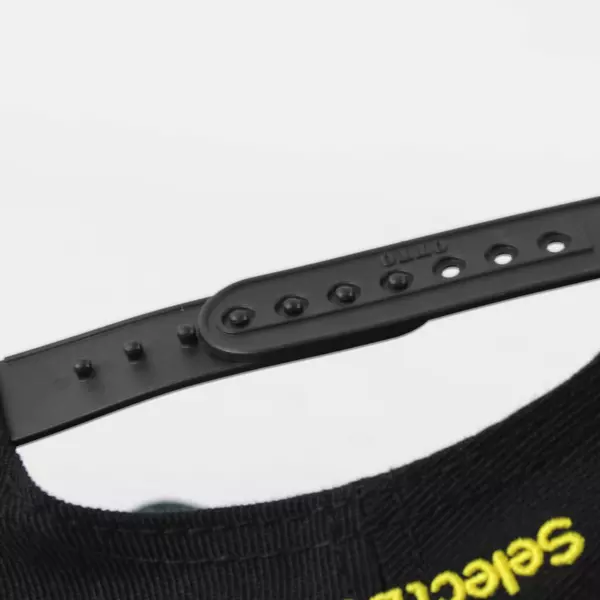 Select Better Black Baseball Cap with Yellow Circular Logo Adjustable Hat