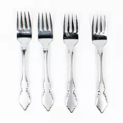 Set of 4 Oneida Classic Mood Stainless Salad Forks 6.75 Inches Satin Finish