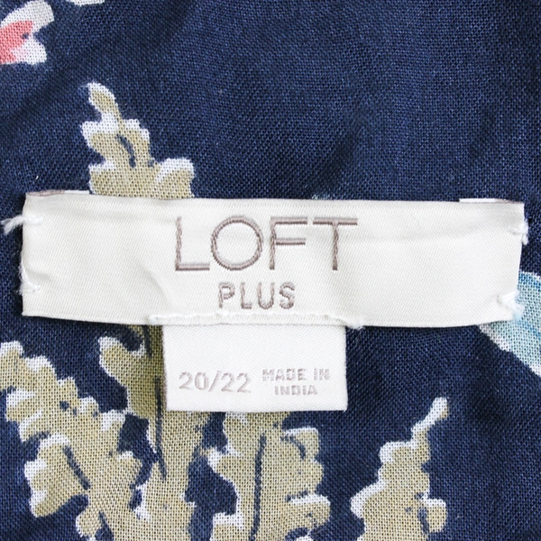 Loft Plus Navy Blue Shawl Multicolor Floral Pattern Women's Size 20/22