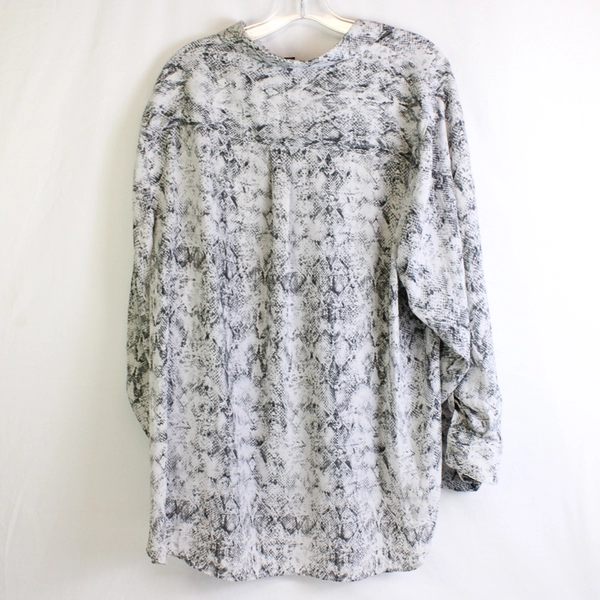 Zac & Rachel Gray Snakeskin Pattern Button-Up Women's Size 3X
