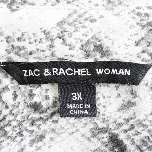 Zac & Rachel Gray Snakeskin Pattern Button-Up Women's Size 3X