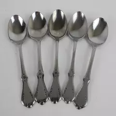 Lot of 5 Oneida Northland Evening Star Stainless Steel Teaspoons 6" Korea Made