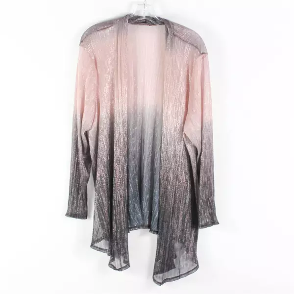 3-Piece Onyx Nite Shimmery Ombre Tank Shawl and Black Pants Set Women's Size 24