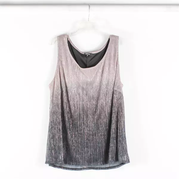 3-Piece Onyx Nite Shimmery Ombre Tank Shawl and Black Pants Set Women's Size 24