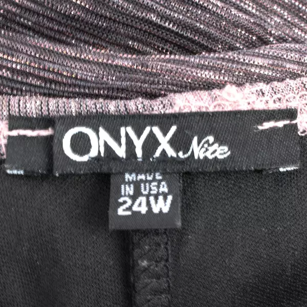 3-Piece Onyx Nite Shimmery Ombre Tank Shawl and Black Pants Set Women's Size 24