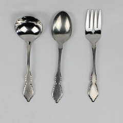 Set of 3 Oneida Classic Mood Serving Pieces Ladle Serving Fork & Spoon SS