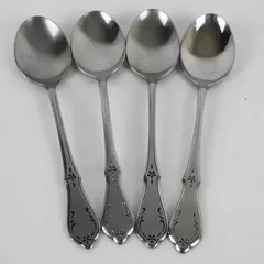 Lot of 4 Oneida Northland EveningStar Stainless Steel Soup Spoons Made In Korea
