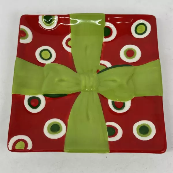 Fitz & Floyd Christmas Holiday Cheer Snack Plate Missing The Spreader