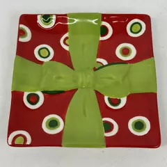 Fitz & Floyd Christmas Holiday Cheer Snack Plate Missing The Spreader