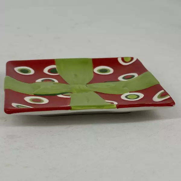Fitz & Floyd Christmas Holiday Cheer Snack Plate Missing The Spreader
