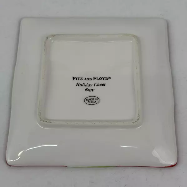 Fitz & Floyd Christmas Holiday Cheer Snack Plate Missing The Spreader