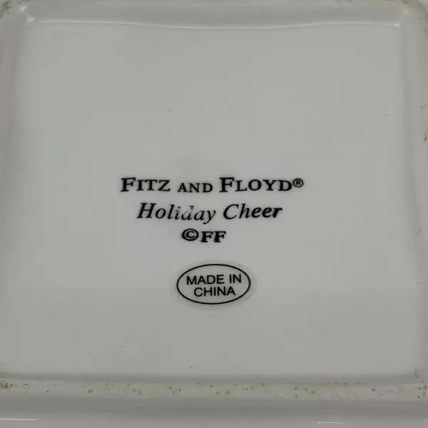 Fitz & Floyd Christmas Holiday Cheer Snack Plate Missing The Spreader