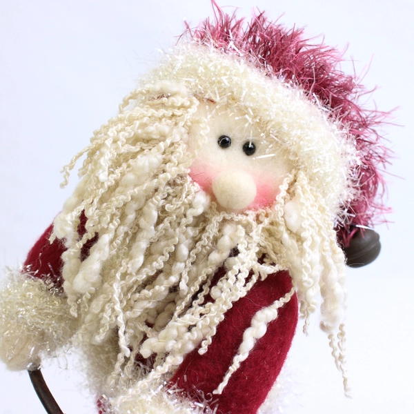 Santa Clause on a Scooter Doll Holiday Decor Figurine 10"