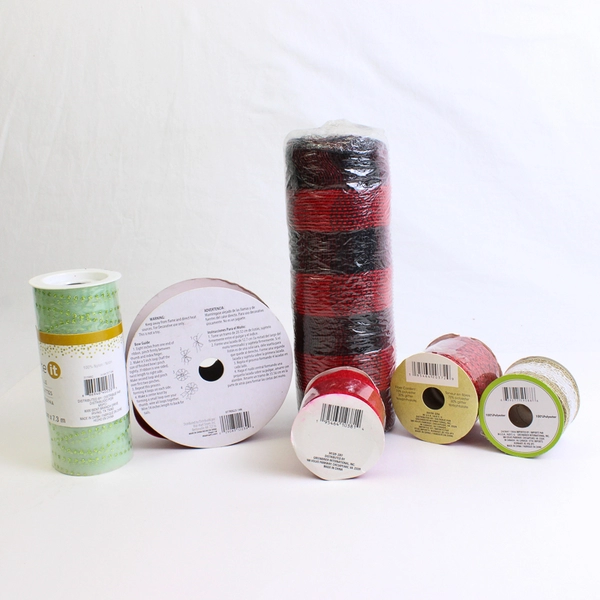 Lot of 6 Partially Used Rolls of Ribbons Various Colors/Materials