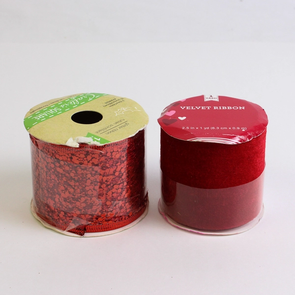 Lot of 6 Partially Used Rolls of Ribbons Various Colors/Materials