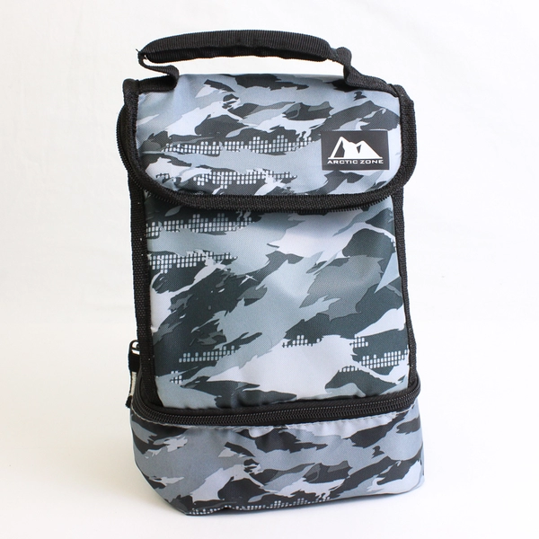 Arctic Zone Gray Camouflage Lunch Bag with Handle