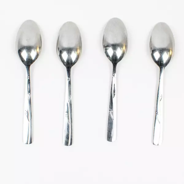 Set of 4 Reed & Barton Fiori Stainless 18/10 Teaspoons 6.5 Inches