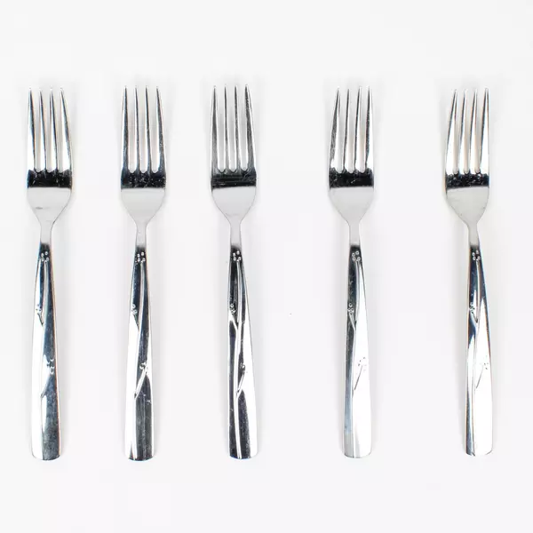 Lot of 5 Reed & Barton Fiori Stainless 18/10 Dinner Forks 8 Inches