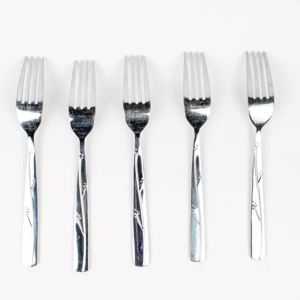 Lot of 5 Reed & Barton Fiori Stainless 18/10 Dinner Forks 8 Inches