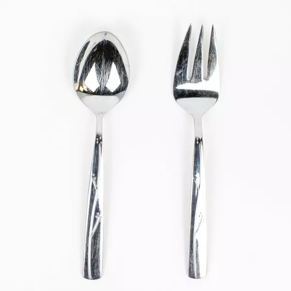 Set of 2 Reed & Barton Fiori Serving Utensils Serving Fork & Spoon 18/10 SS