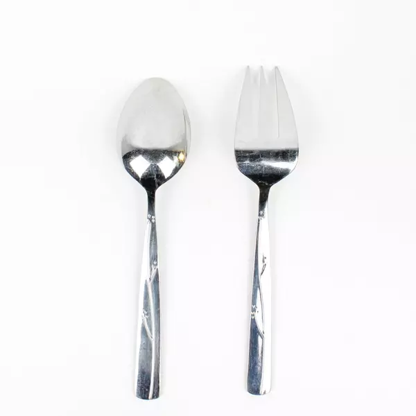Set of 2 Reed & Barton Fiori Serving Utensils Serving Fork & Spoon 18/10 SS