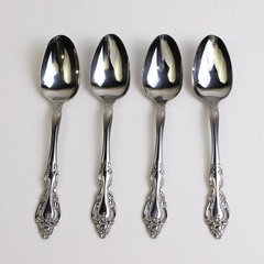 Set of 4 Reed & Barton Baroque Stainless Steel Teaspoons