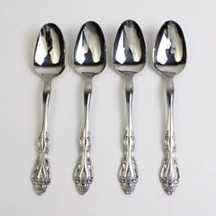 Set of 4 Reed & Barton Baroque Stainless Steel Soup Spoons