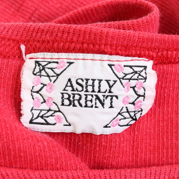 VTG Ashly Brent Ribbed Red Short-Sleeve T-Shirt Women's Size Large